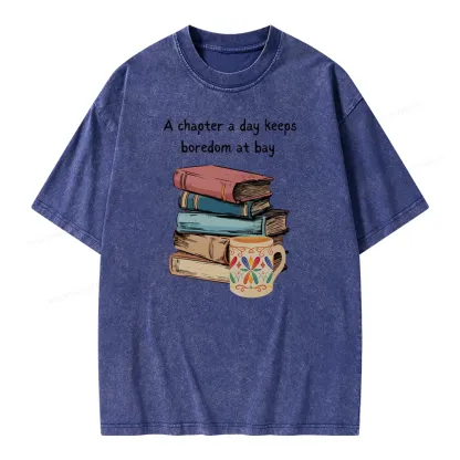 Pagewings Reading Fluffy Flock Unisex Washed T-shirt