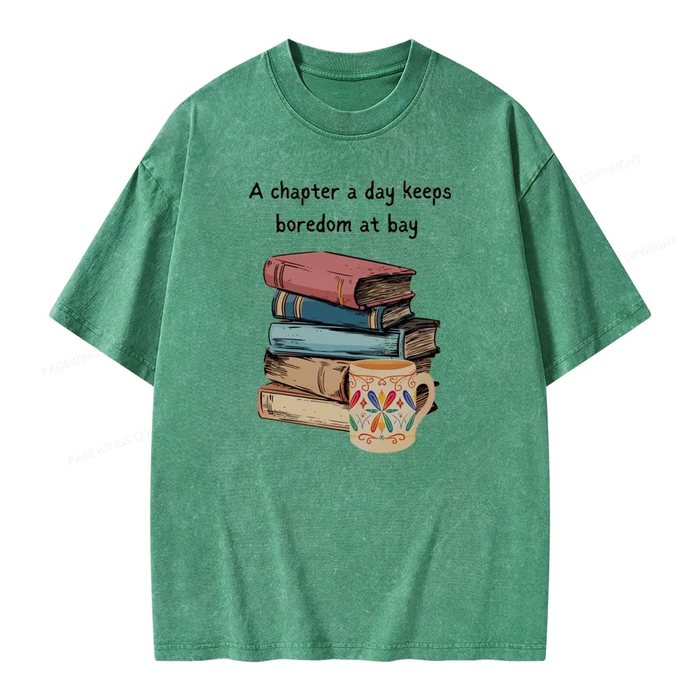 Pagewings Reading Fluffy Flock Unisex Washed T-shirt