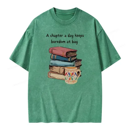Pagewings Reading Fluffy Flock Unisex Washed T-shirt