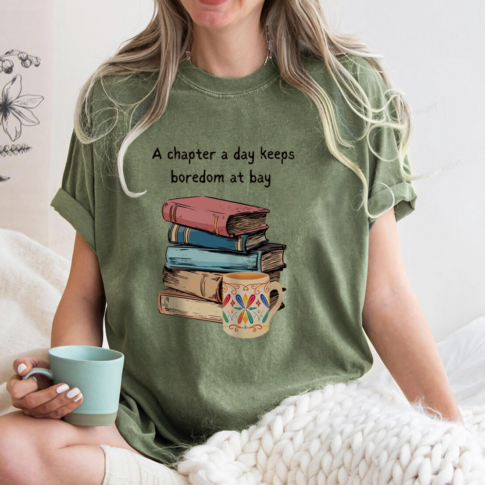 Pagewings Reading Fluffy Flock Unisex Washed T-shirt