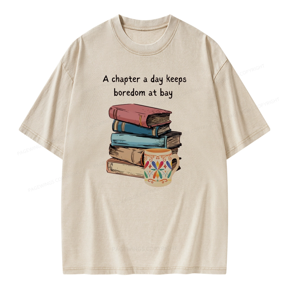 Pagewings Reading Fluffy Flock Unisex Washed T-shirt