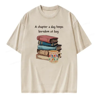 Pagewings Reading Fluffy Flock Unisex Washed T-shirt