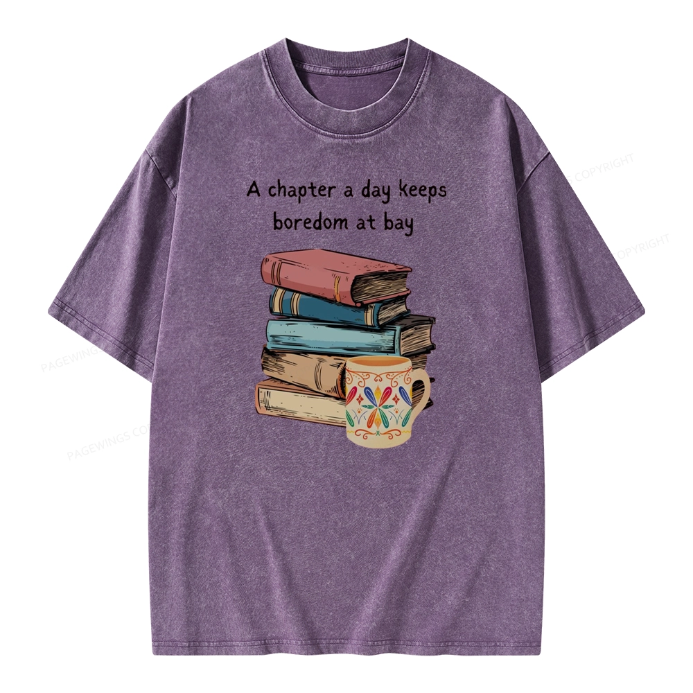 Pagewings Reading Fluffy Flock Unisex Washed T-shirt