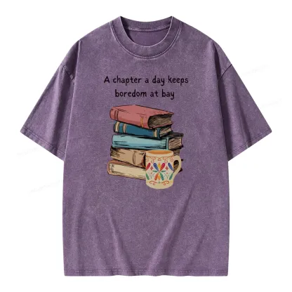 Pagewings Reading Fluffy Flock Unisex Washed T-shirt