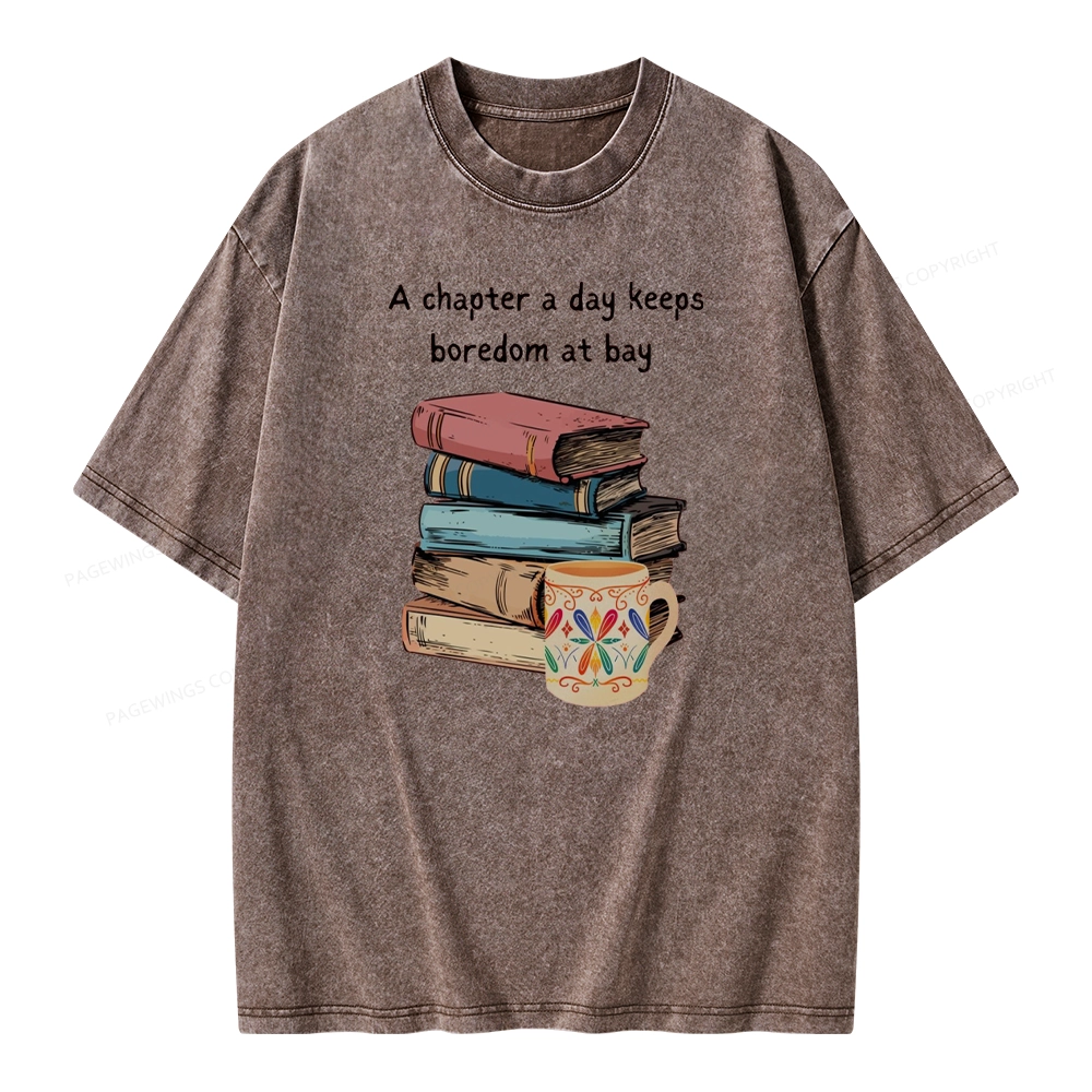 Pagewings Reading Fluffy Flock Unisex Washed T-shirt