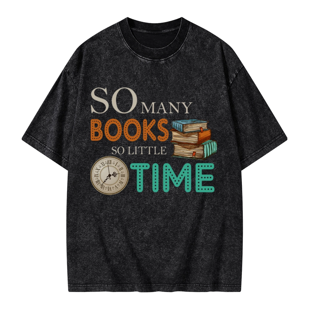 Pagewings So Many Books So Little Time Book Unisex Washed T-shirt