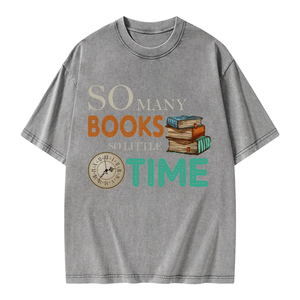 Pagewings So Many Books So Little Time Book Unisex Washed T-shirt