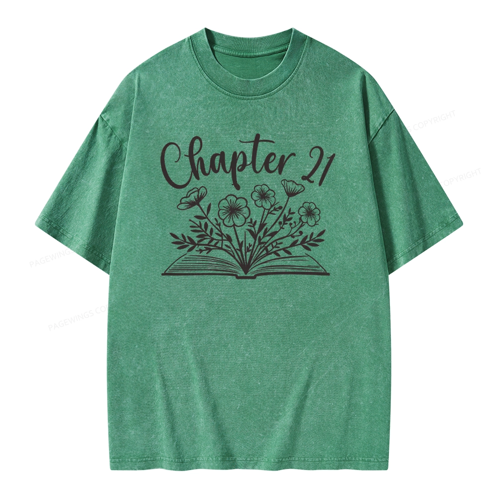 Pagewings Personalized Bookworm Birthday Gift Unisex Washed T-shirt