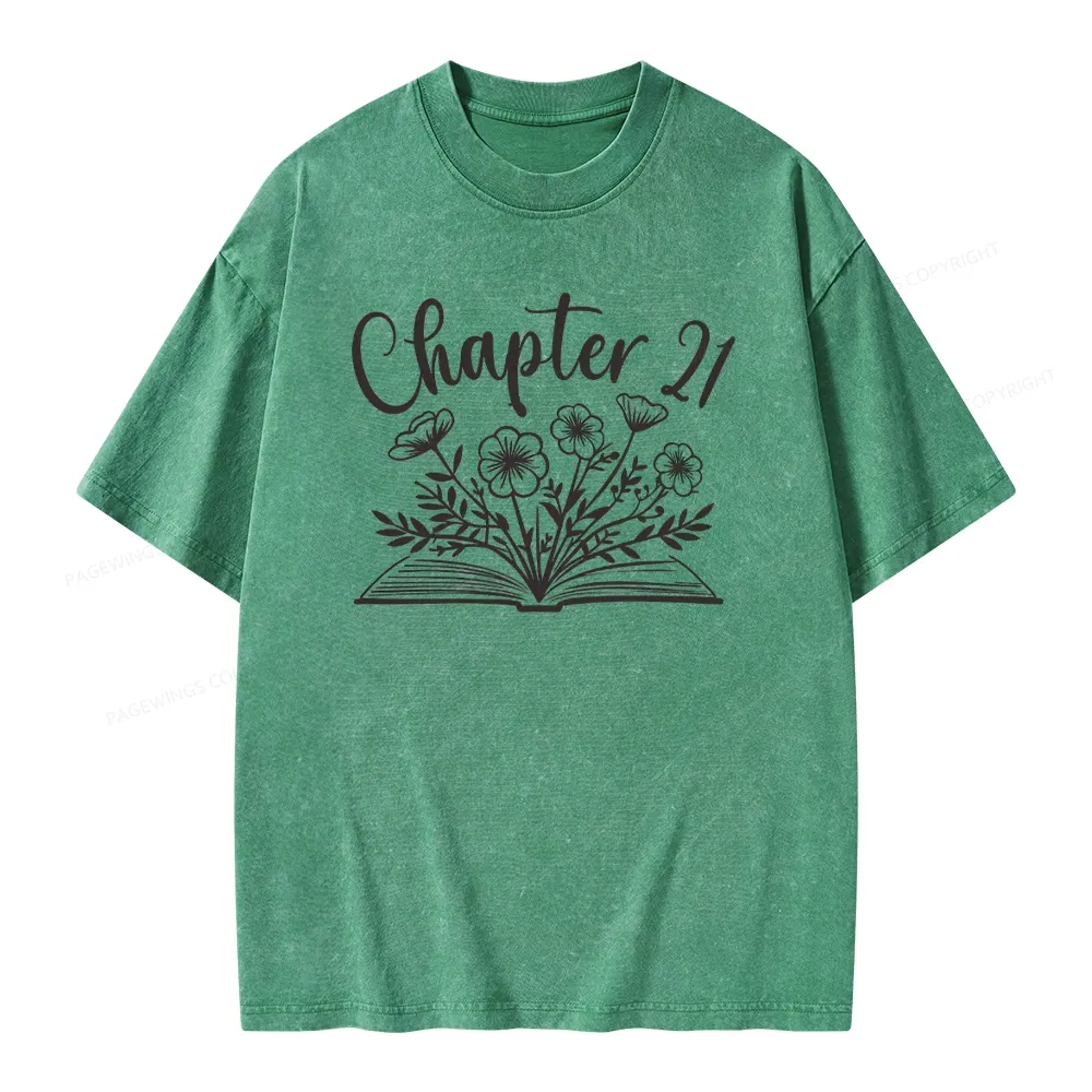 Pagewings Personalized Bookworm Birthday Gift Unisex Washed T-shirt