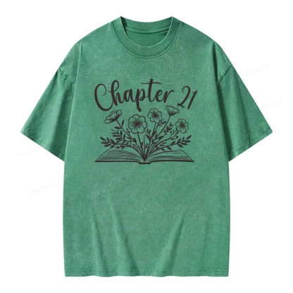 Pagewings Personalized Bookworm Birthday Gift Unisex Washed T-shirt