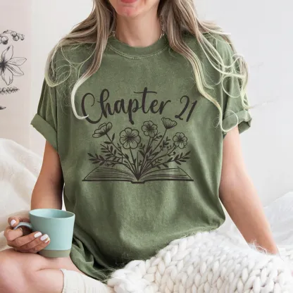 Pagewings Personalized Bookworm Birthday Gift Unisex Washed T-shirt