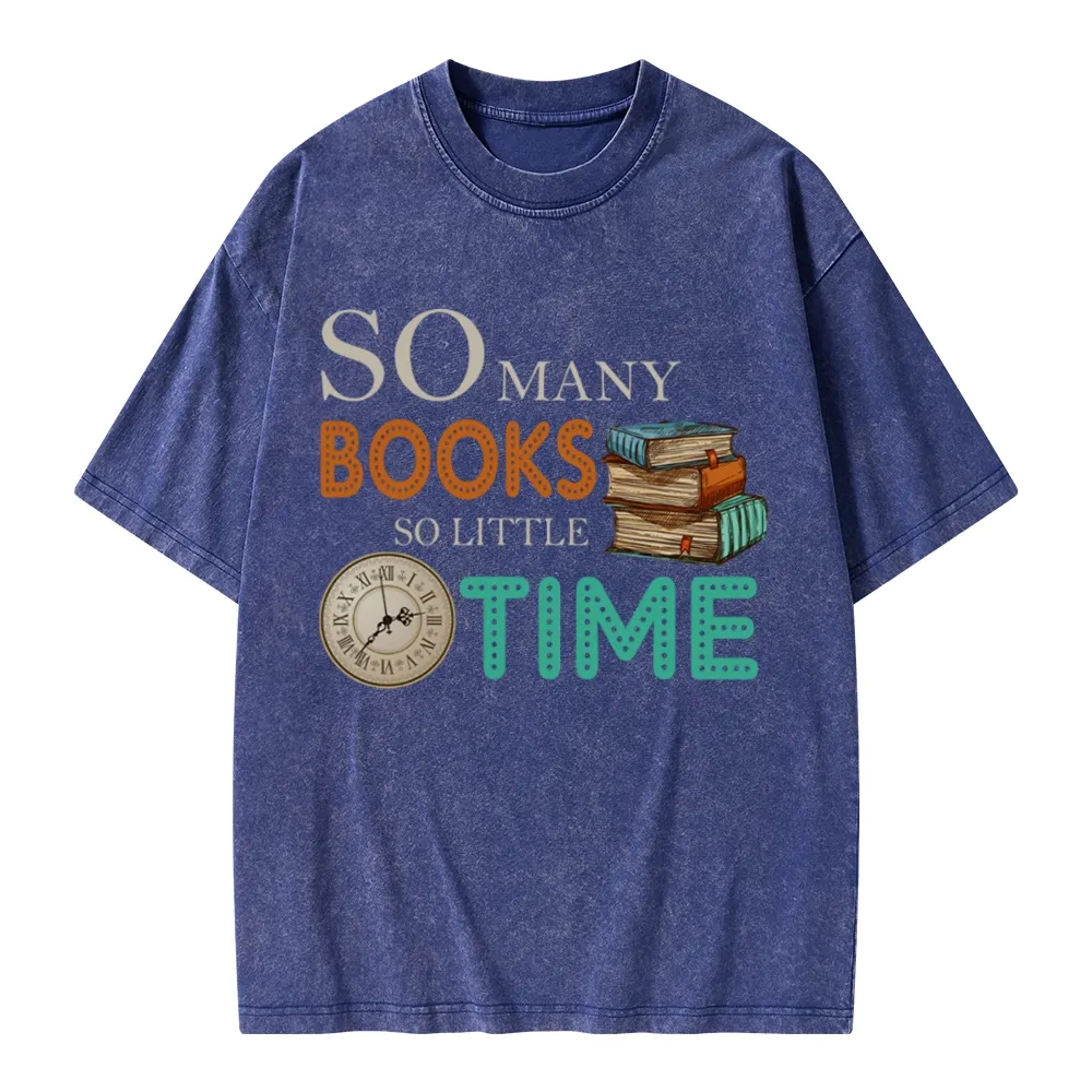 Pagewings So Many Books So Little Time Book Unisex Washed T-shirt