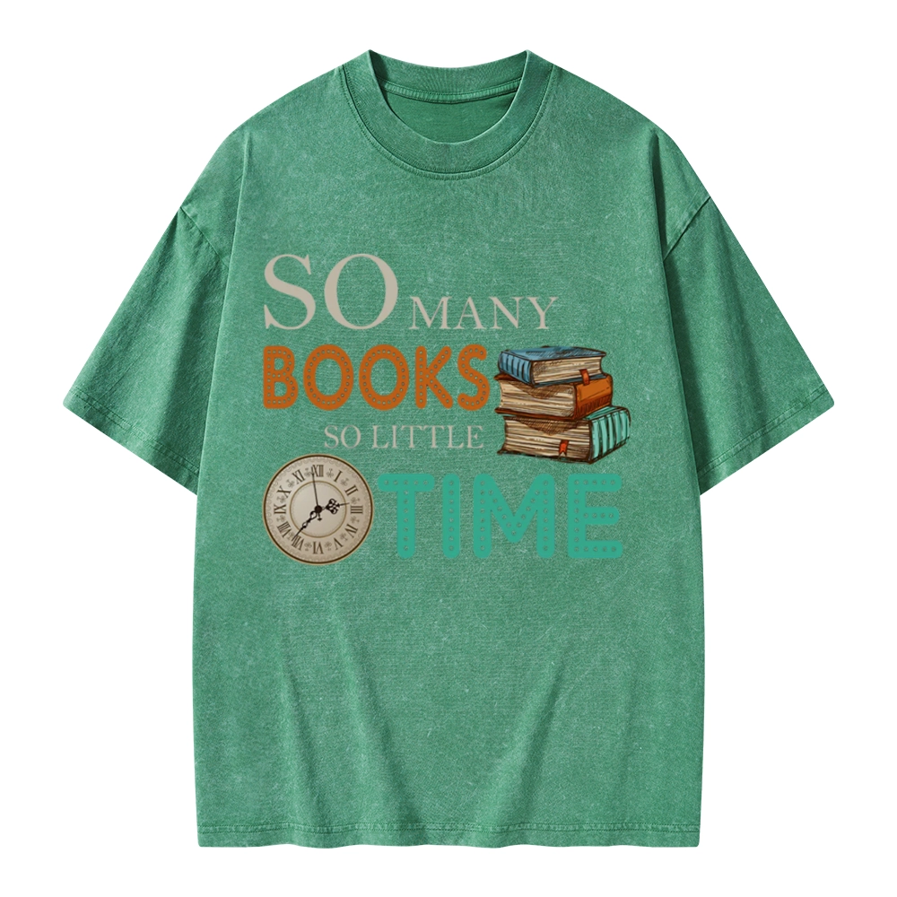Pagewings So Many Books So Little Time Book Unisex Washed T-shirt