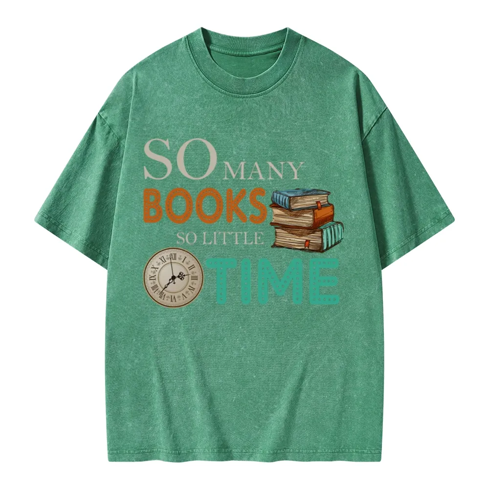Pagewings So Many Books So Little Time Book Unisex Washed T-shirt