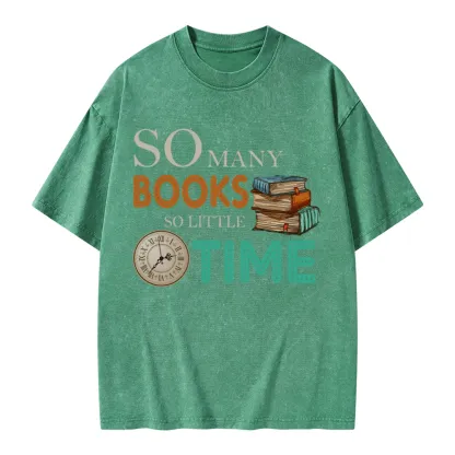 Pagewings So Many Books So Little Time Book Unisex Washed T-shirt