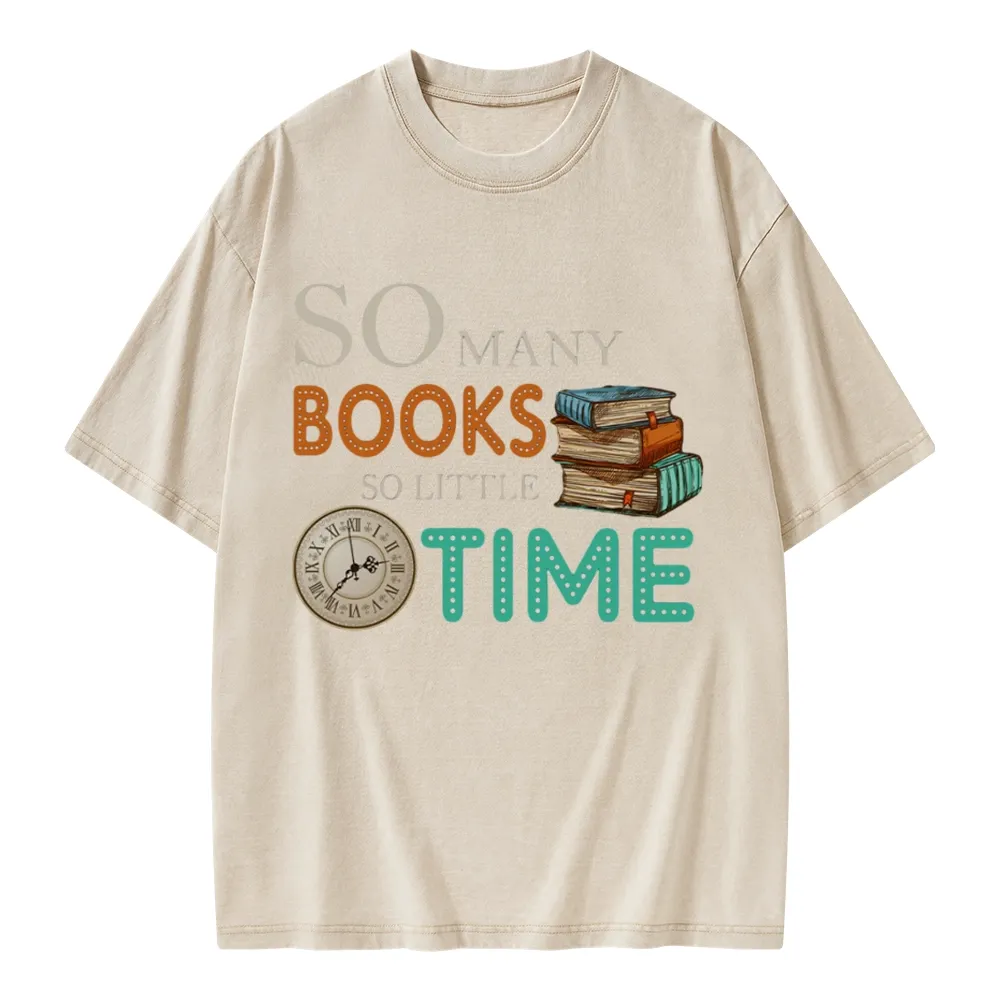 Pagewings So Many Books So Little Time Book Unisex Washed T-shirt