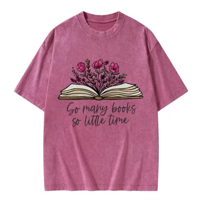 Pagewings So Many Books So Little Time Unisex Washed T-shirt