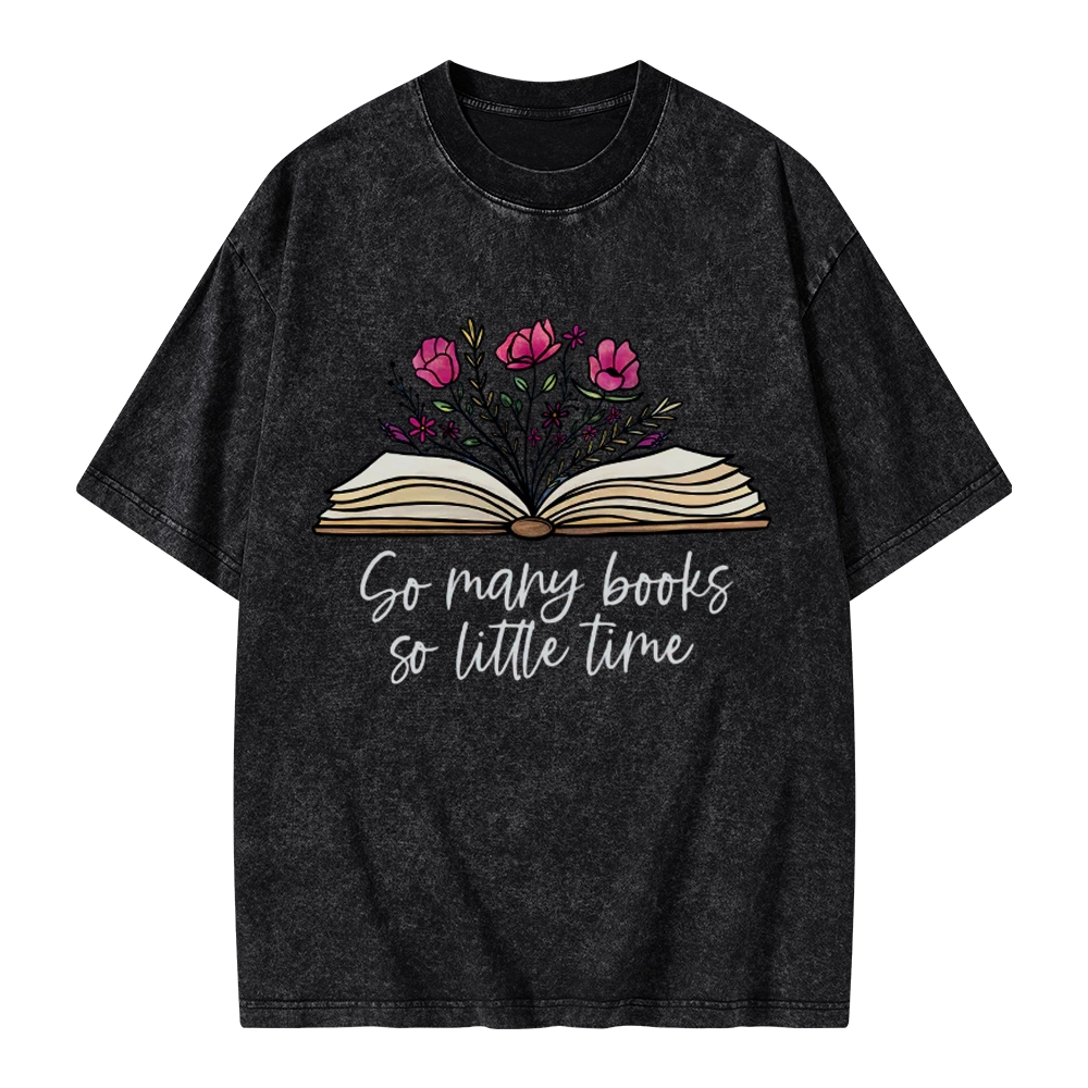 Pagewings So Many Books So Little Time Unisex Washed T-shirt