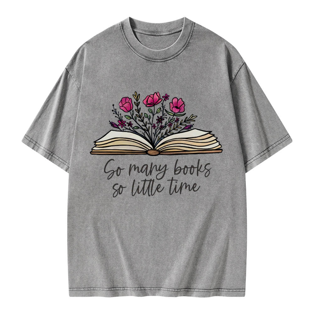 Pagewings So Many Books So Little Time Unisex Washed T-shirt