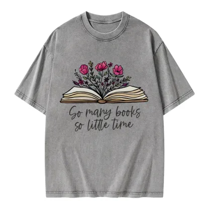 Pagewings So Many Books So Little Time Unisex Washed T-shirt