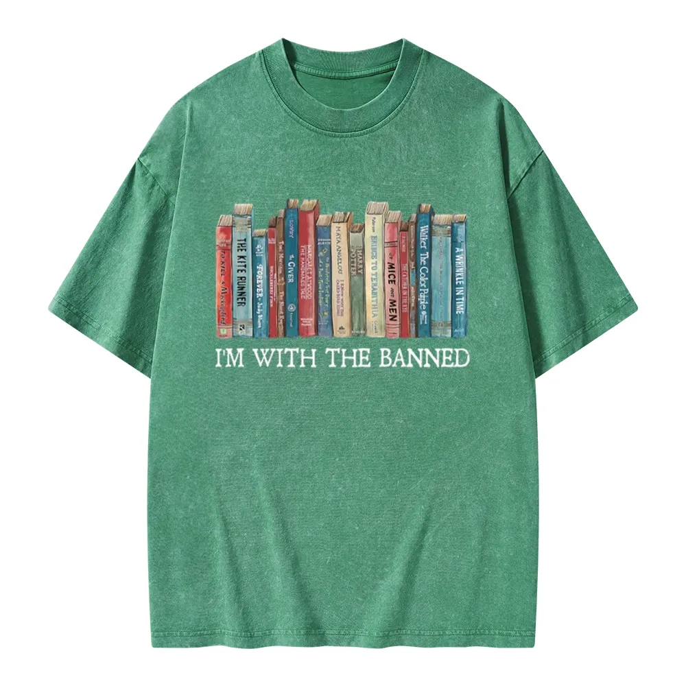 Pagewings I'm With The Banned Unisex Washed T-shirt