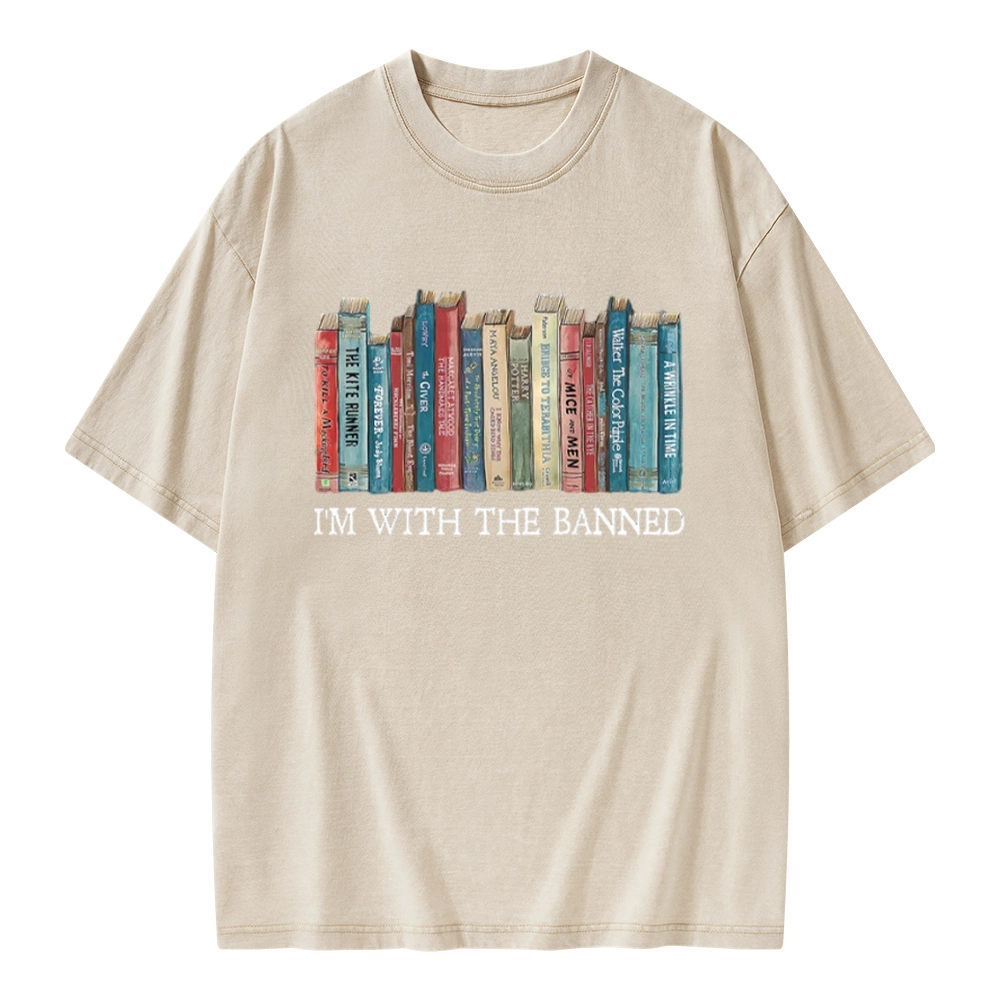 Pagewings I'm With The Banned Unisex Washed T-shirt