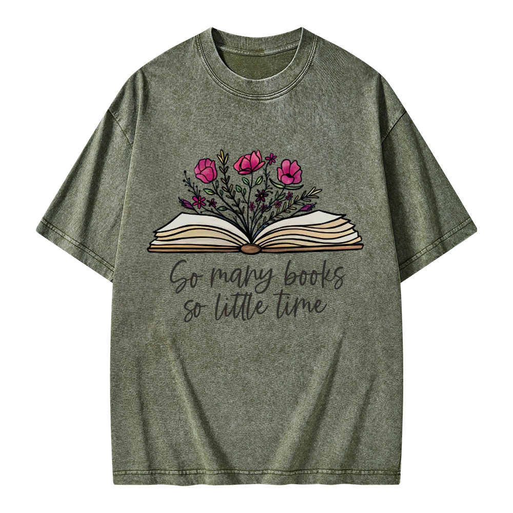 Pagewings So Many Books So Little Time Unisex Washed T-shirt