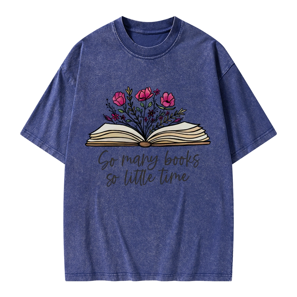 Pagewings So Many Books So Little Time Unisex Washed T-shirt