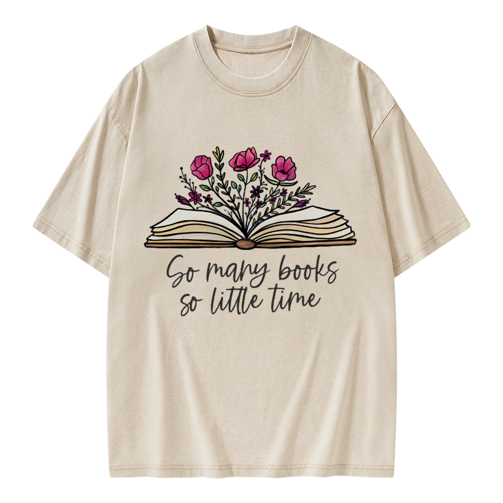 Pagewings So Many Books So Little Time Unisex Washed T-shirt