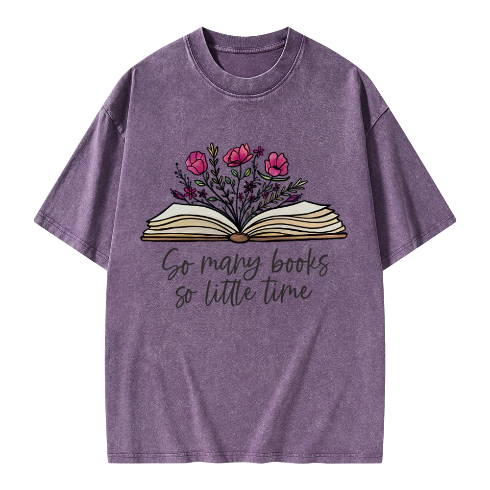 Pagewings So Many Books So Little Time Unisex Washed T-shirt