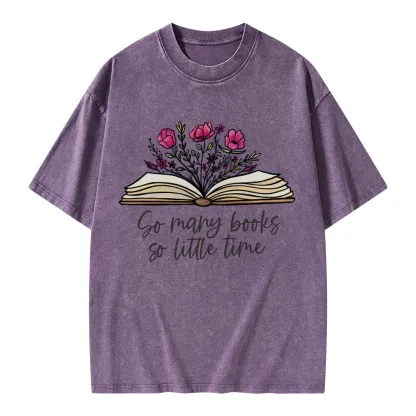 Pagewings So Many Books So Little Time Unisex Washed T-shirt