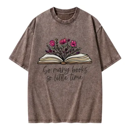 Pagewings So Many Books So Little Time Unisex Washed T-shirt