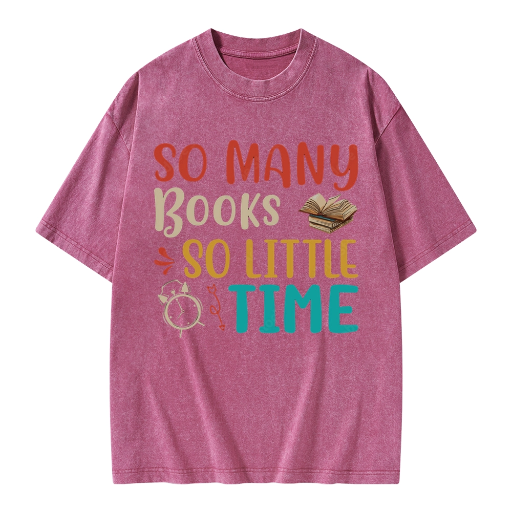 Pagewings So Many Books So Little Time Unisex Washed T-shirt