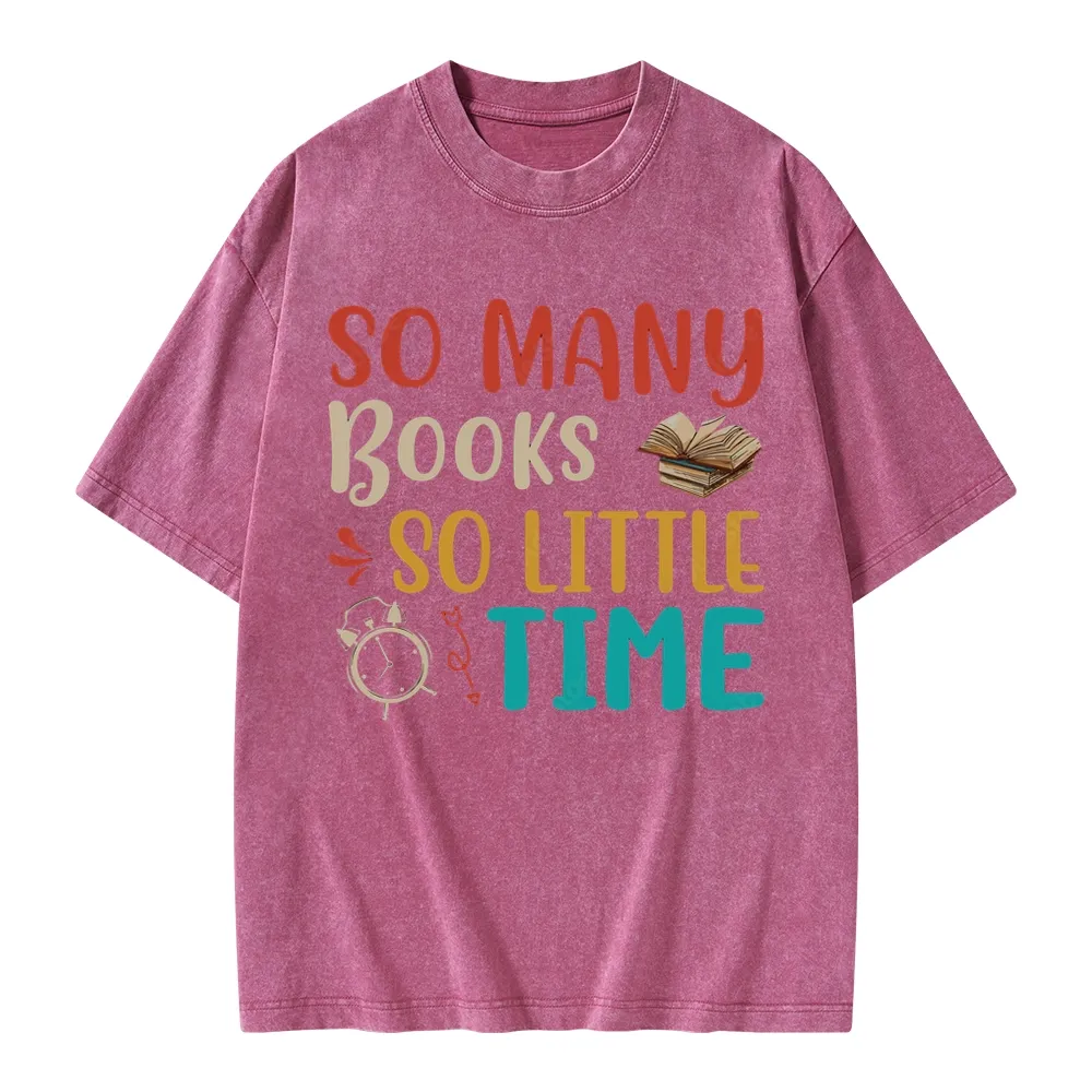 Pagewings So Many Books So Little Time Unisex Washed T-shirt