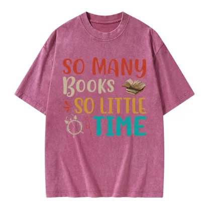 Pagewings So Many Books So Little Time Unisex Washed T-shirt