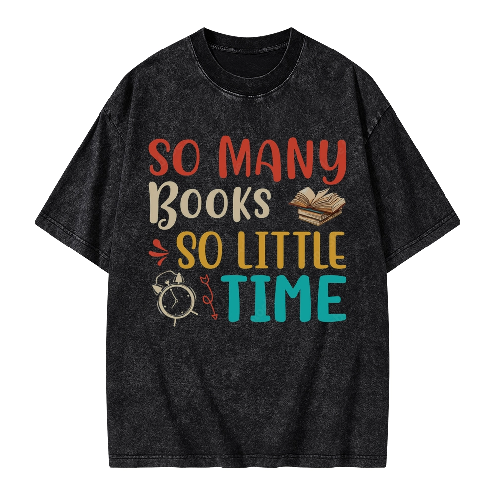 Pagewings So Many Books So Little Time Unisex Washed T-shirt