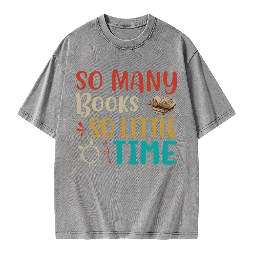 Pagewings So Many Books So Little Time Unisex Washed T-shirt