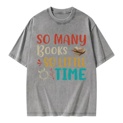 Pagewings So Many Books So Little Time Unisex Washed T-shirt