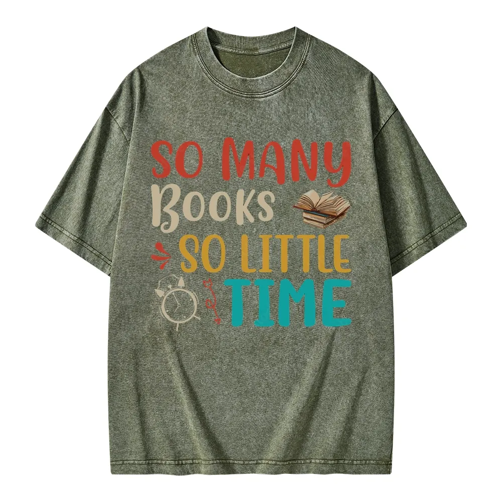 Pagewings So Many Books So Little Time Unisex Washed T-shirt