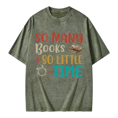Pagewings So Many Books So Little Time Unisex Washed T-shirt