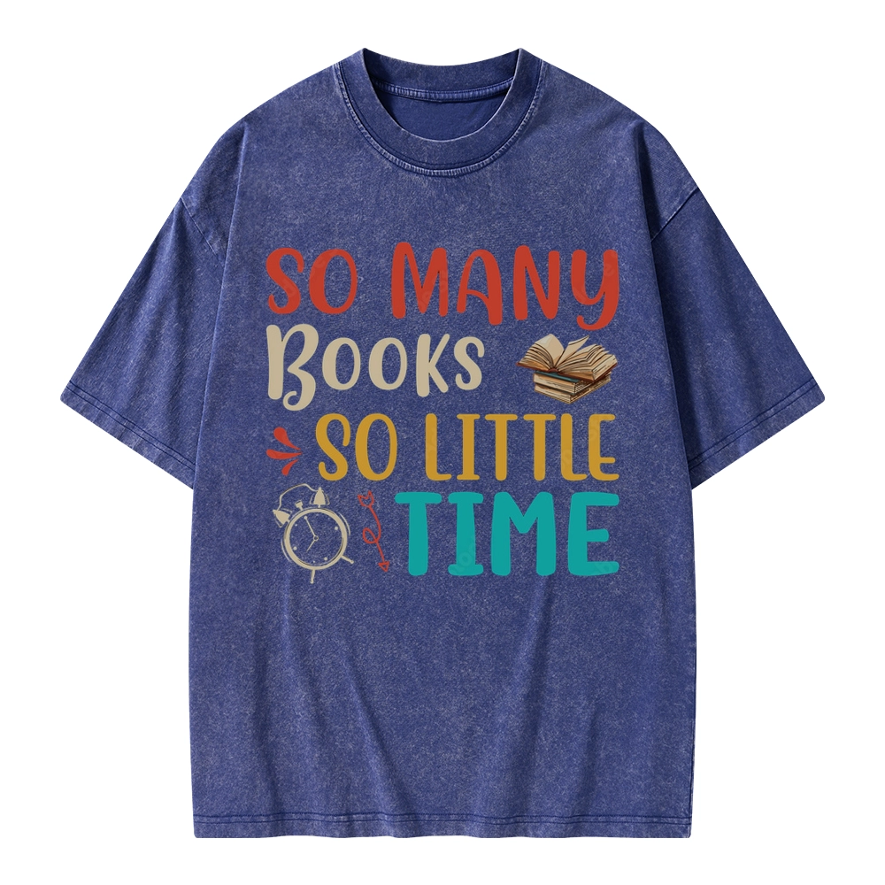 Pagewings So Many Books So Little Time Unisex Washed T-shirt