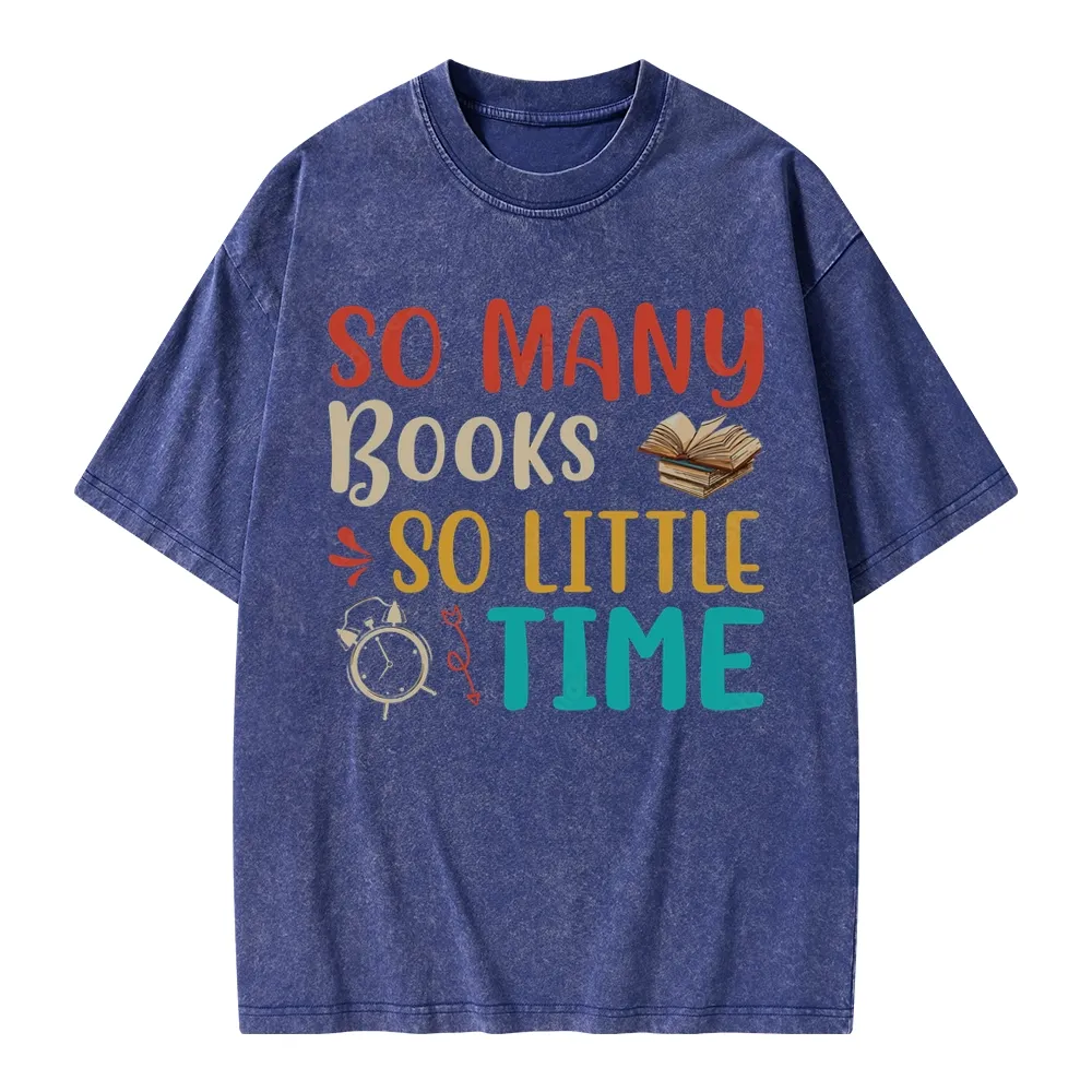 Pagewings So Many Books So Little Time Unisex Washed T-shirt