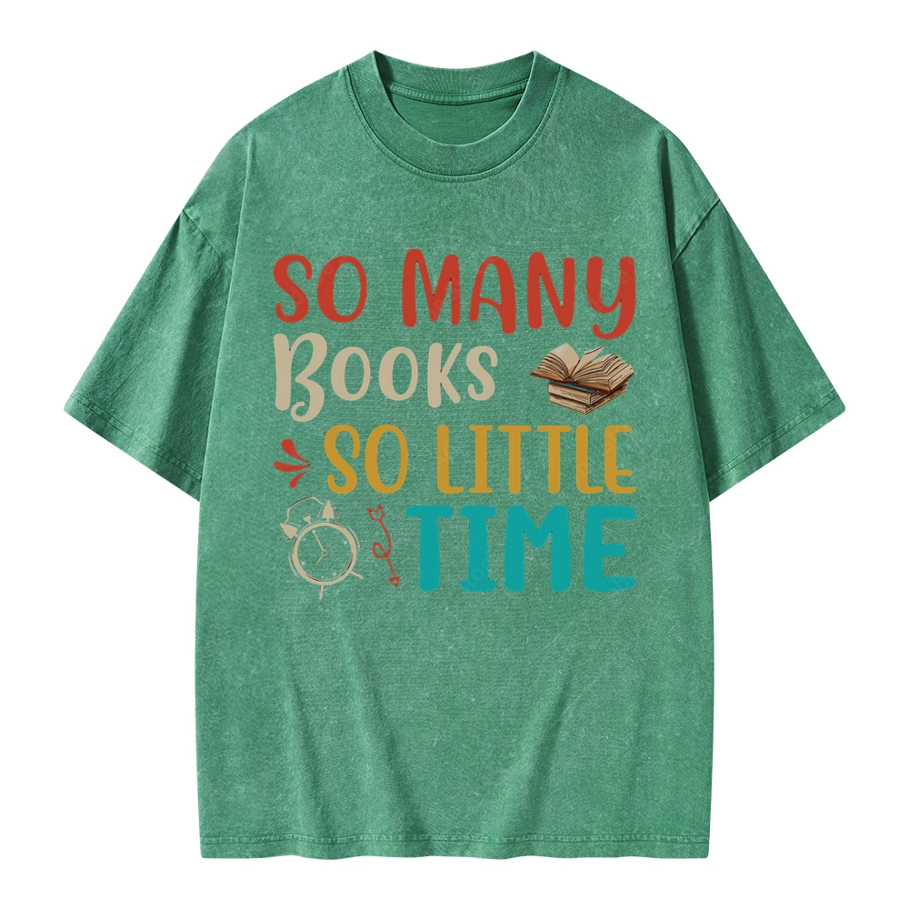 Pagewings So Many Books So Little Time Unisex Washed T-shirt