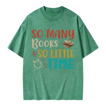 Pagewings So Many Books So Little Time Unisex Washed T-shirt