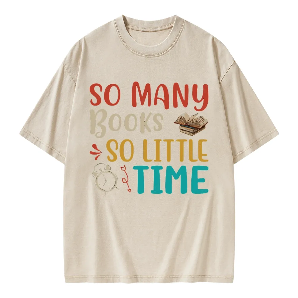 Pagewings So Many Books So Little Time Unisex Washed T-shirt