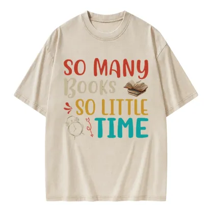 Pagewings So Many Books So Little Time Unisex Washed T-shirt