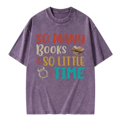 Pagewings So Many Books So Little Time Unisex Washed T-shirt