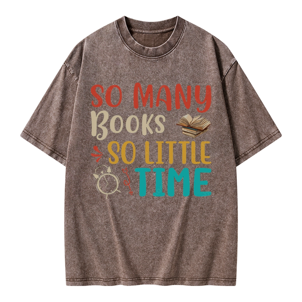 Pagewings So Many Books So Little Time Unisex Washed T-shirt