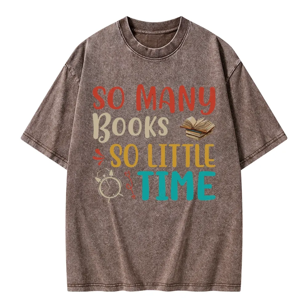 Pagewings So Many Books So Little Time Unisex Washed T-shirt
