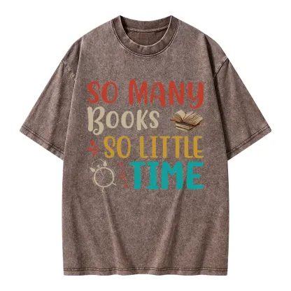 Pagewings So Many Books So Little Time Unisex Washed T-shirt